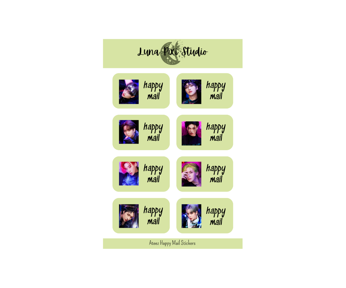 Ateez Happy Mail Stickers