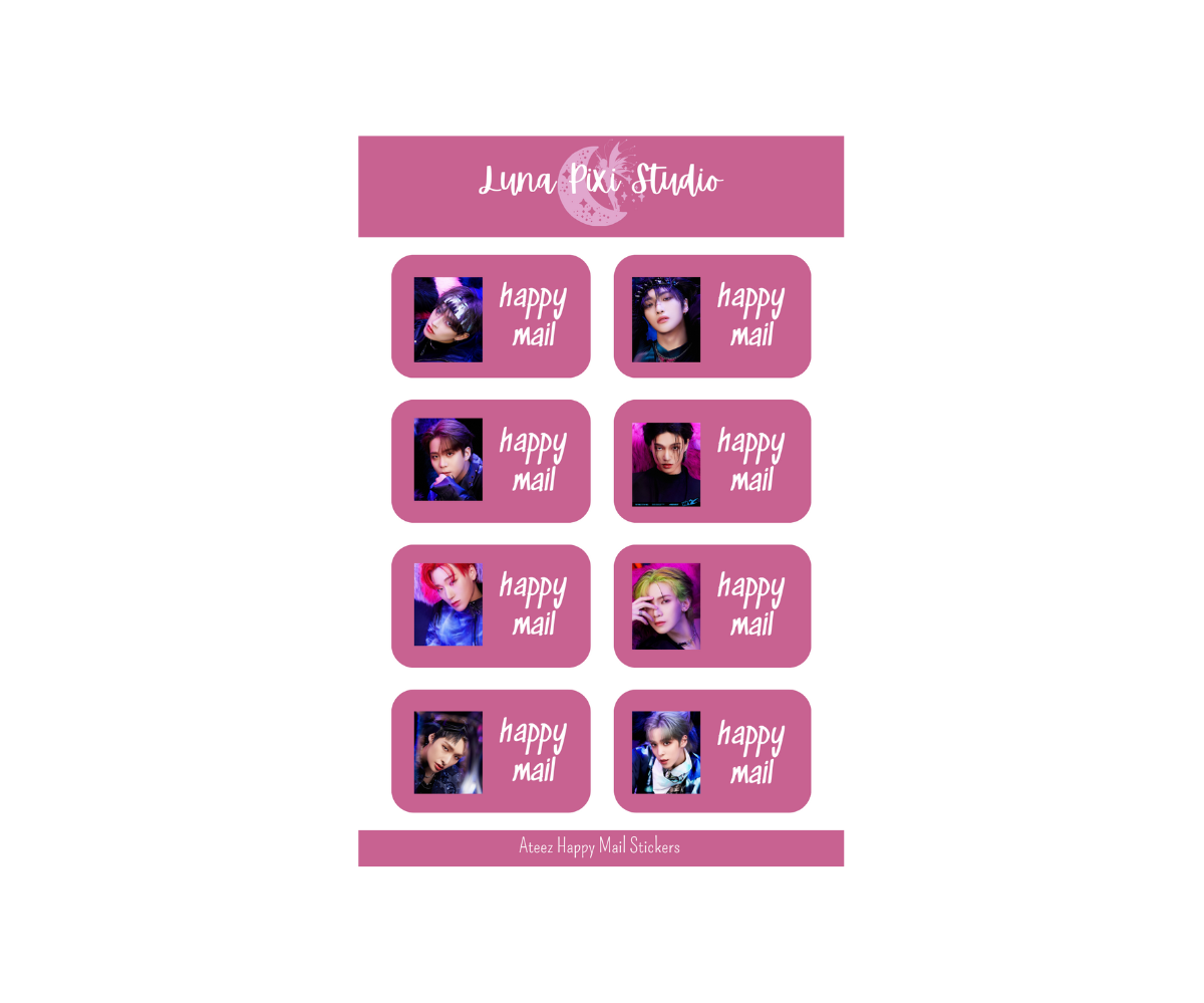 Ateez Happy Mail Stickers