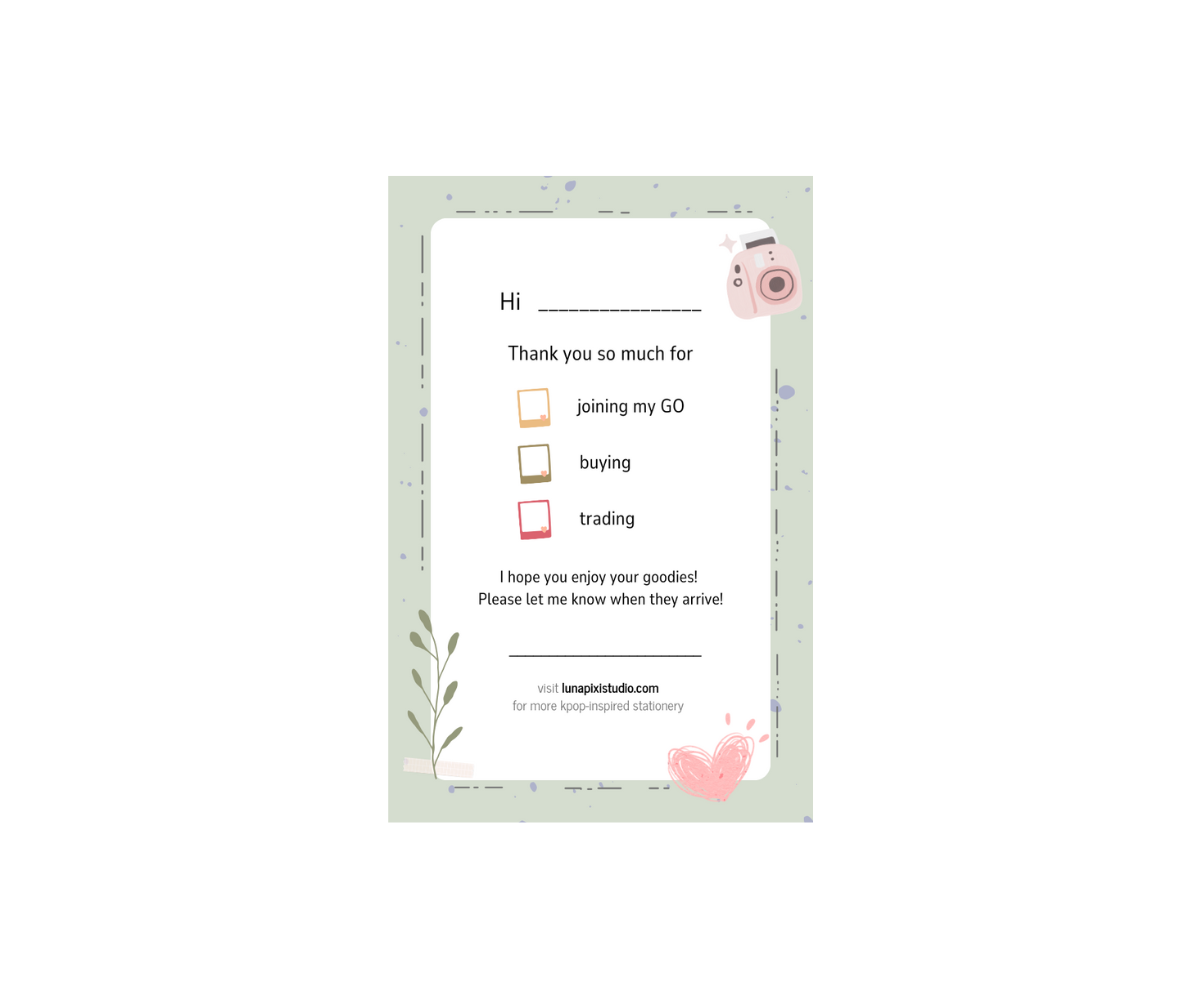 Polaroid Love PC Trading Notecards