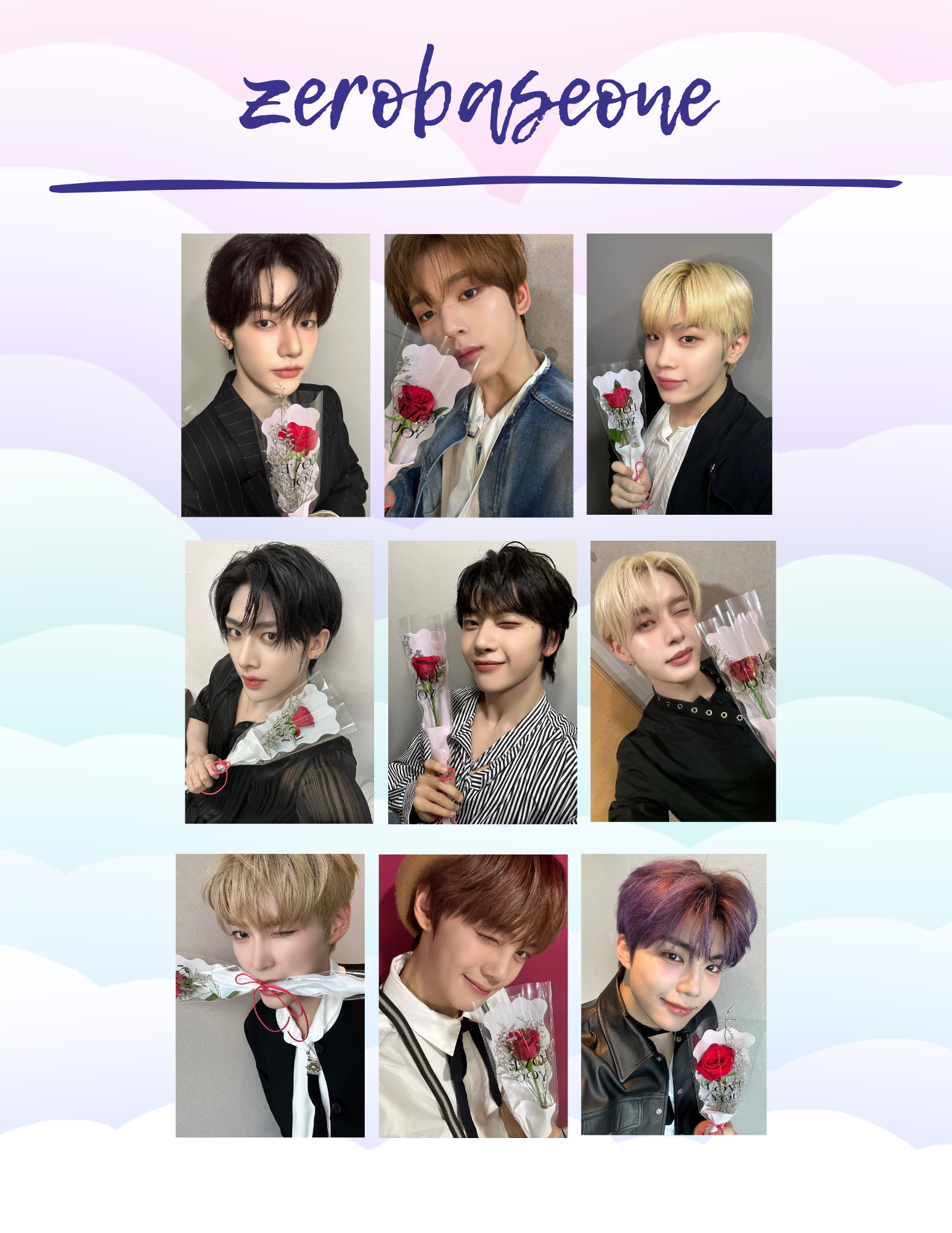 zerobaseone lucky draw with a rose