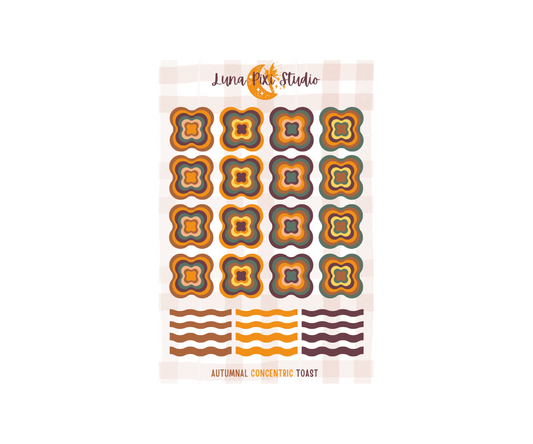 Autumnal Concentric Toast Stickers