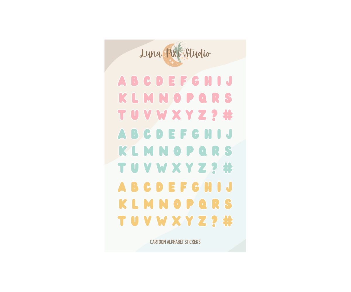 Cartoon Alphabet Stickers