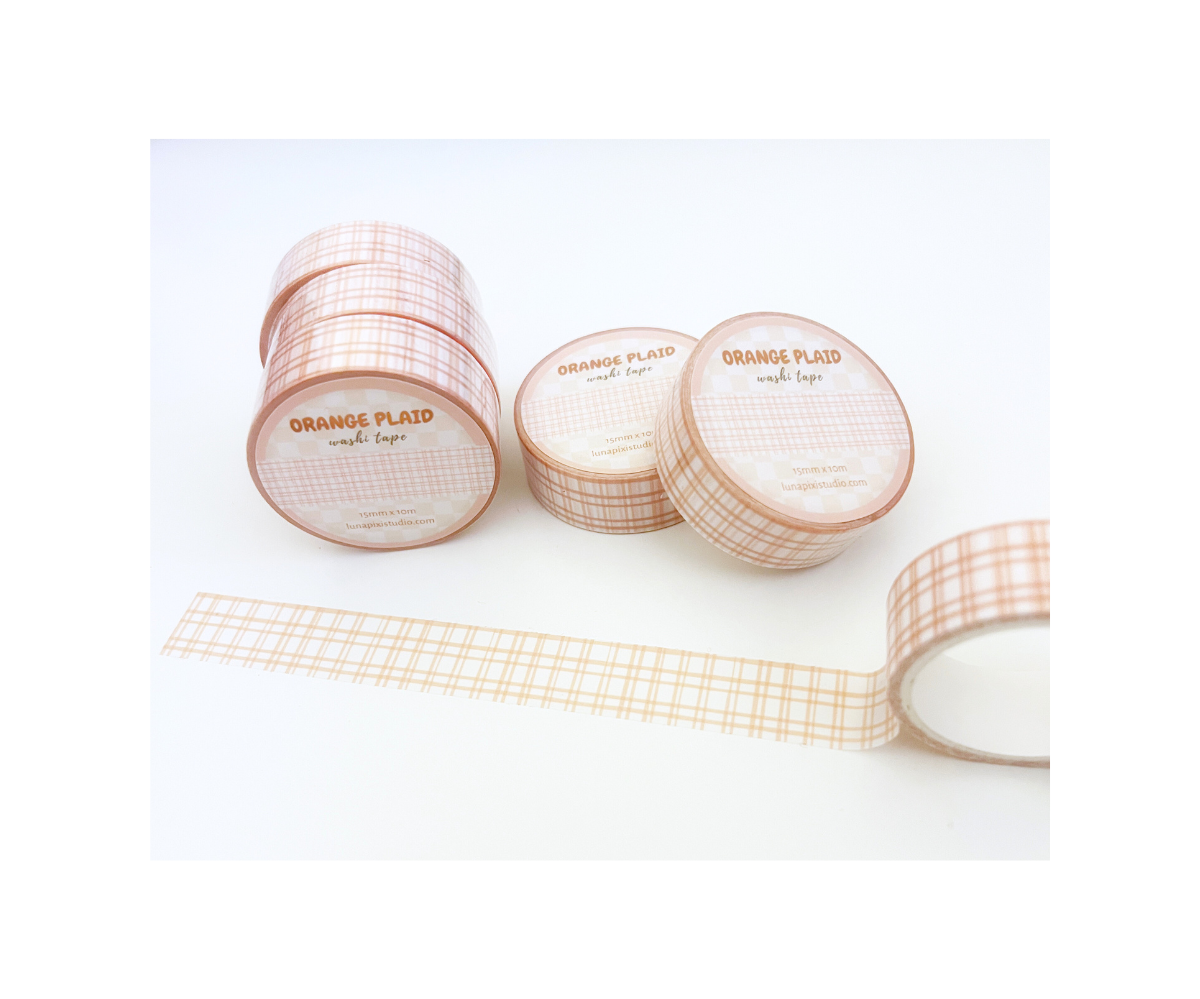 Orange Plaid Washi Tape