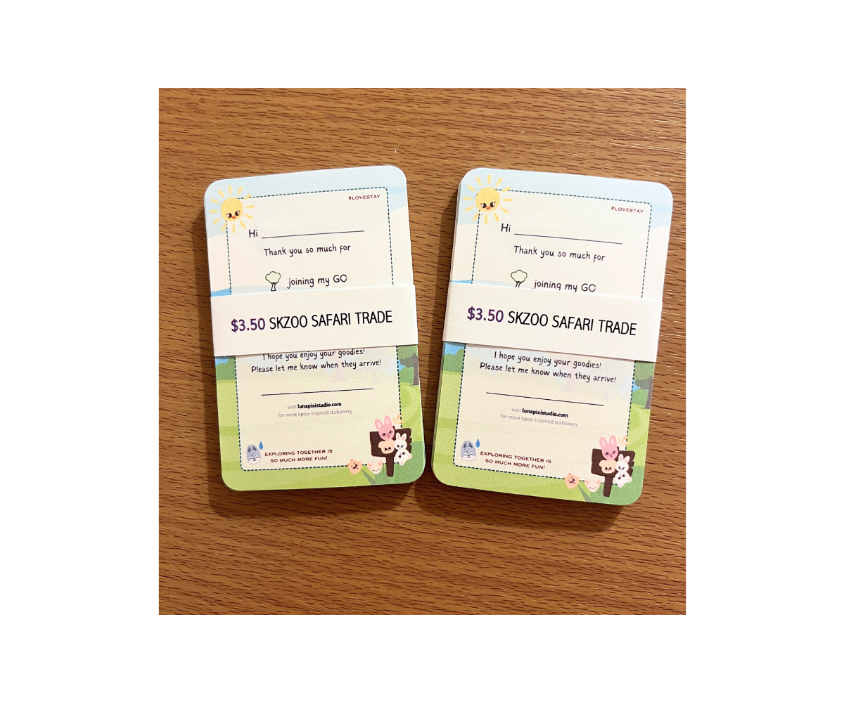 Skzoo Safari Trading Notecards
